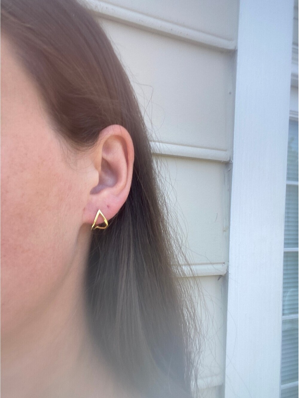 Gold Plated Sterling Silver Split J Hoop Earrings